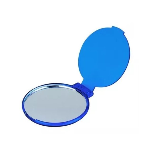 10 Espejos Bolsillo Redondo Maquillaje Belleza Color Azul Chico