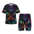 thumbnail image 1 of Fotbe Futuristic Cat Warrior Pijama Estampada de 2 Piezas para Niños – Ropa de Dormir de Manga Corta Cómoda para Niños y Niñas, Camiseta y Shorts de Algodón-Large, 1 of 6