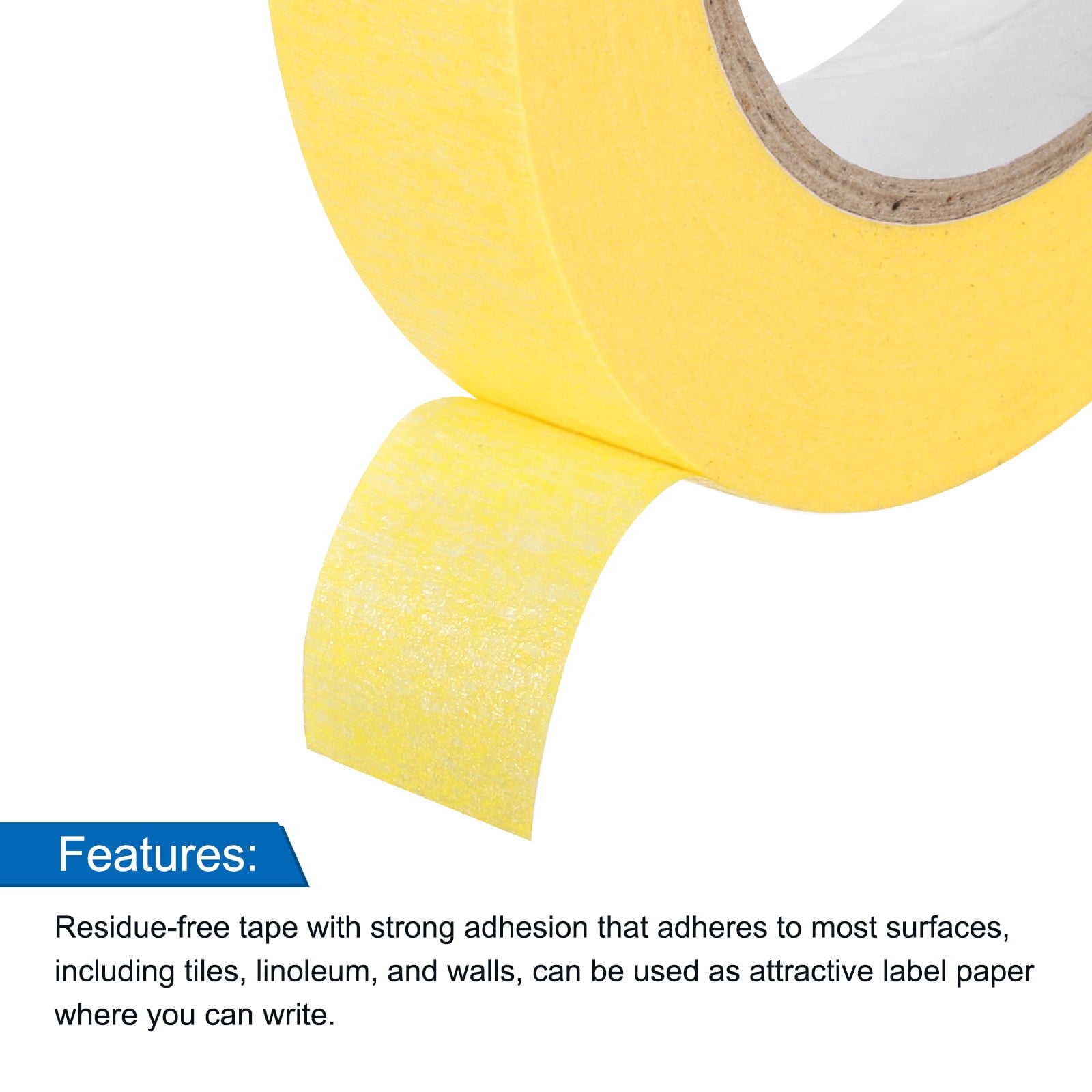 Uxcell 6Pcs 0.7 inch Wide 60 Yards Yellow Masking Tape Painters Tape Rolls for Home Office