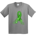 thumbnail image 3 of Inktastic Mental Health Awareness Ribbon with Green Hearts Youth T-Shirt, 3 of 5