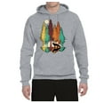 thumbnail image 2 of Trippy California Redwoods Forest Fox Silhouette | Mens Fashion Hooded Sweatshirt Graphic Hoodie, Heather Grey, 2XL, 2 of 4