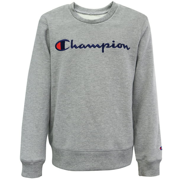Champion - Champion Boys Embroidered Signature Fleece Crewneck ...