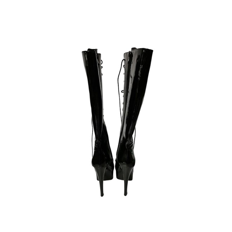 Seductive Patent Leather Thigh High Boots Black / 9