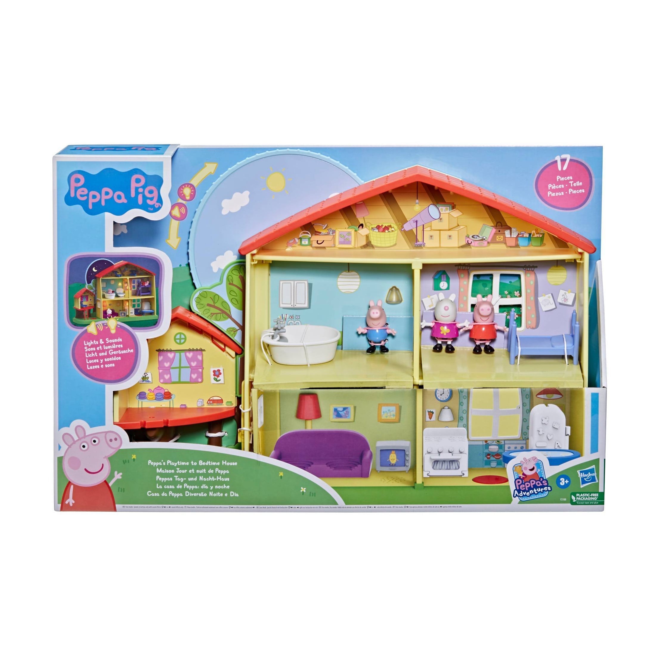 Peppa Pig Deluxe Playset Family Home Combo with Sounds Includes 4 Figures and Car Ideal for 3 Year Olds and Up Walmart