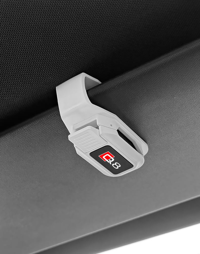 For Audi Q8 Auto Sunglasses Holder Clip Press type Multi-Function ABS Glasses Holder Car Interior Support
