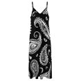 thumbnail image 4 of Black White Paisley Pattern Design Sleeveless Dress Woman Fashion Long Dresses Women's Summer Suit Dress Summer 2025 Women, 4 of 7