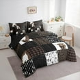 thumbnail image 3 of Manfei Cute Highland Cow 7-Piece Twin Bedding Sets,Brown Leopard Print Bedding Comforter Set,Patchwork Geometric Plaid Sheet Sets For Girls Boys,Breathable Home Decor Reversible, 3 of 8