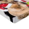 thumbnail image 2 of Ambesonne Animals Fitted Sheet, Christmas Theme Pets, Queen Size, Multicolor, 2 of 3