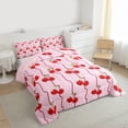 thumbnail image 3 of Feelyou Pink Cherry Queen Comforter Set, Princess Cartoon Bedding Comforter Set, 3pcs, 3 of 8