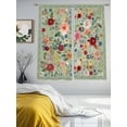 thumbnail image 4 of Sheer Curtains 63 Inches Long, Sage Green Floral Light Filtering Window Curtains for Living Room/Bedroom, Spring Flowers Leaves Farmhouse Rod Pocket Voile Sheer Curtain Drapes, 52"W x 63"L, 2 Panels, 4 of 8