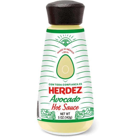 HERDEZ Avocado Hot Sauce, Taco Topping, Shelf Stable, 5 oz Glass Bottle