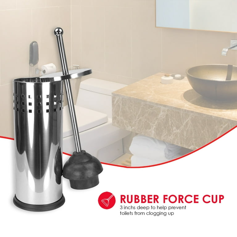 E5be Toilet Plunger And Bowl Brush Combo With Leak-proof Base