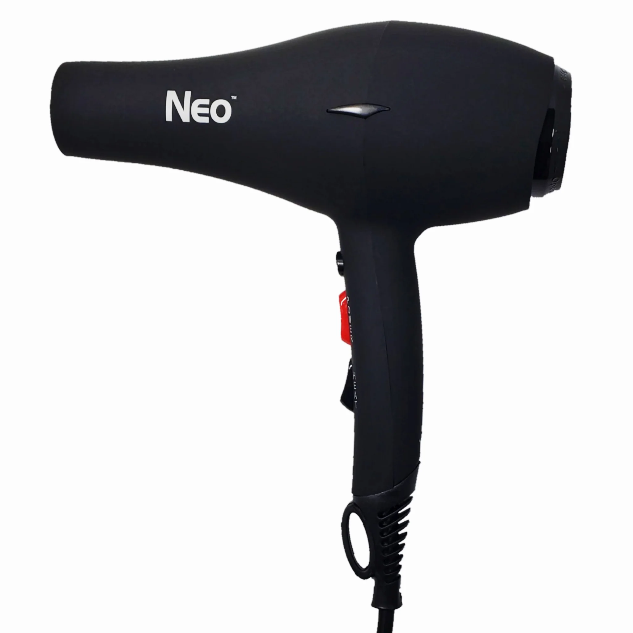 The Neo Choice Matte Black Ionic Pro Soft Touch 1600w Hair Dryer With 3 Heat and 2 speed settings (Matte Black)