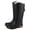 Black, variant on Brown Women Casual Spring Summer High Top Rain Boots Japanese Style Solid Color Waterproof Pvc