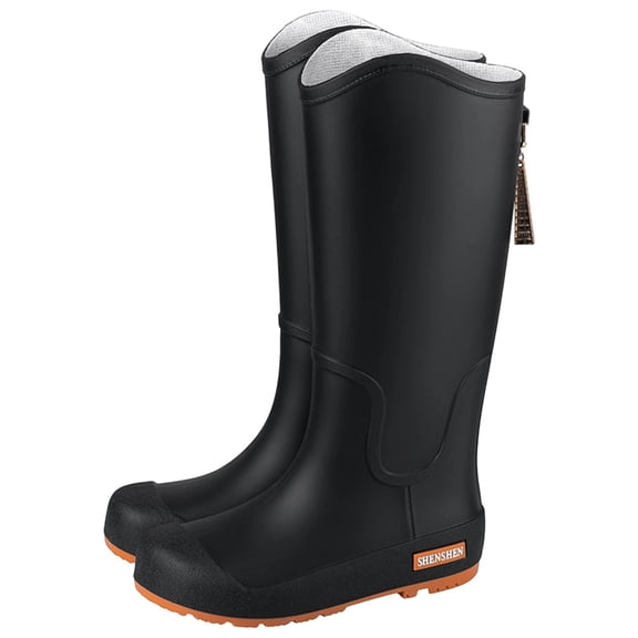 Women's Rain Boots Wide Calf Solid Color Waterproof Garden Anti-slipping Rainboots Trendy Casual Outdoor Comfortable Rain Shoes