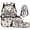 Blue Highland Cow Bow, variant on Pink Deer Bow Kids Backpack Set 4 Pcs Soft Girly Book Bag with Lunch Bag, Pencil Case and Water Bottle Cover for Deer Lover Girls Ages 6-12