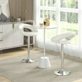 thumbnail image 4 of Costway Ensemble de 2 Tabourets de Bar Réglables en Cuir PU Tabourets de Bar Pivotants Chaises de Pub Blanches, 4 of 7