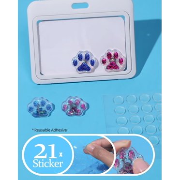 Plifal Xray Markers With Lead Initials & Paw Design - Glitter Blue & Yellow Resin Markers For Radiologists (Includes Adhesive Tape)