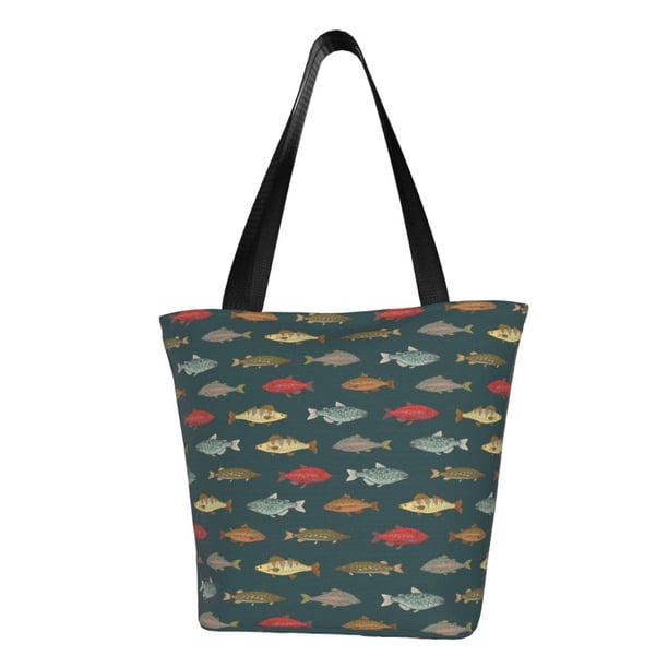 Easygdp River Freshwater Fish Bolso de Hombro para Mujer, Bolso Bandolera y Cartera de Mano Elegante para Uso Diario