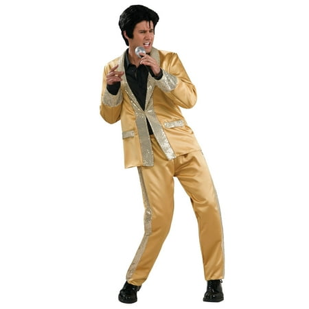 Men's Deluxe Elvis Gold Satin Costume