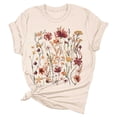 thumbnail image 5 of Womens T Shirt Flower Cute Fashion Printed Short Sleeve Dressy Casual Clothes Beige L, 5 of 5