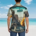 thumbnail image 4 of Fotbe Desert Monkeys Drive Camisa Hawaiana para Hombre Unisex – Camisa Casual de Verano con Botones de Manga Corta de Algodón y Lino,Medium, 4 of 7