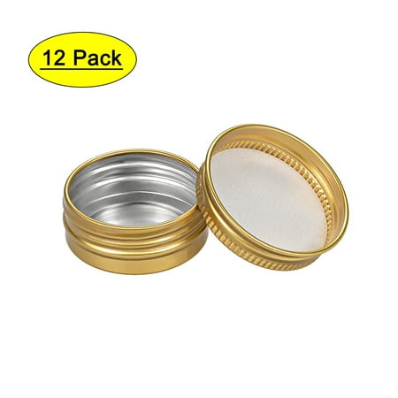 

Uxcell 1/2oz 15ml Screw Top Lid Round Cans Tin Containers Aluminum Gold Tone 12 Pcs