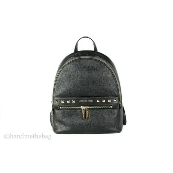Michael Kors Kenly Studded Leather Medium Backpack Bookbag (Black)