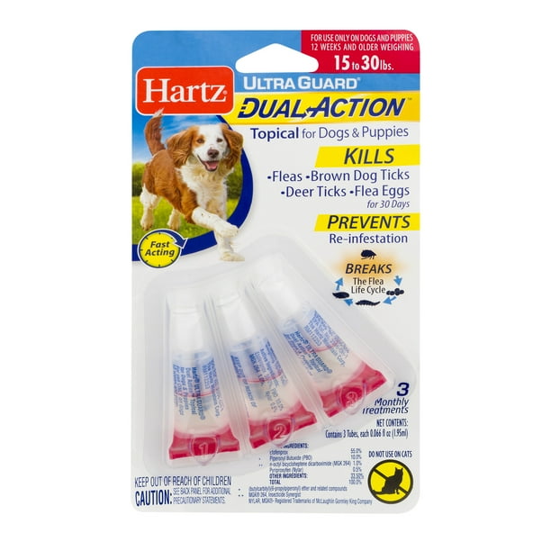 Hartz Ultraguard Dual Action Flea Tick Topical For Medium Dogs 3 Monthly Treatments Walmart Com