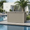 thumbnail image 5 of fazzn 230 Gallon Resin Deck Box Outdoor Indoor Waterproof Storage Box for Patio Furniture Pool Accessories Storage for Cushion Garden Tools (Brown), 5 of 5