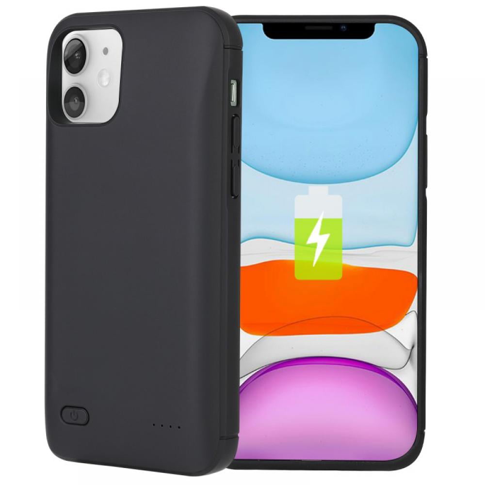 7000mAh Portable Protective Backup Qi Wireless Charging Case for iPhone 12/12 Pro 6.1 inch Rechargeable Extended Battery Pack Charger Case-Black Battery Case for iPhone 12/12 Pro 