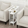 thumbnail image 6 of Narrow Side Table, Skinny Side Table for Couch, 3-Tier Small End Table for Small Spaces, Bed Side Tables with Storage, 25.2" Tall Slim Nightstand Bedside table for Living Room, Bedroom, White, 6 of 14