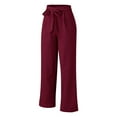 thumbnail image 5 of Ediodpoh Womens Casual Solid Color Loose Pockets Elastic Belt Waist Pants Long Trousers Pants for Women S, 5 of 6