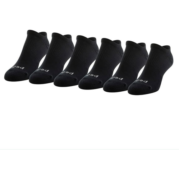 Peds Women's Moisture Wicking Low Cut Socks with X-wrap Arch Support, Multipairs Shoe Size: Black (6-pairs)