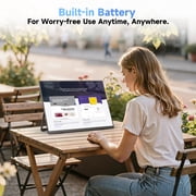 Portable Monitor Touchscreen 15.6 FHD 1080p, Travel Monitor with Built-in Battery & Kickstand & Speakers, HDMI USB C External Portable Monitor for Laptops, PC, Mac, Xbox, Switch, and PS5/4