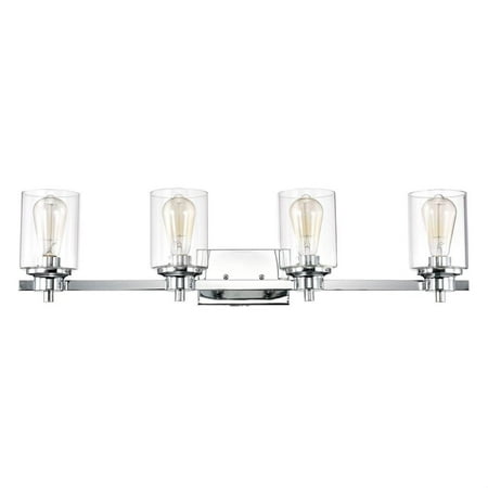

Avalon 4 Light Contemporary Vanity Bath Light with Clear Glass - Chrome