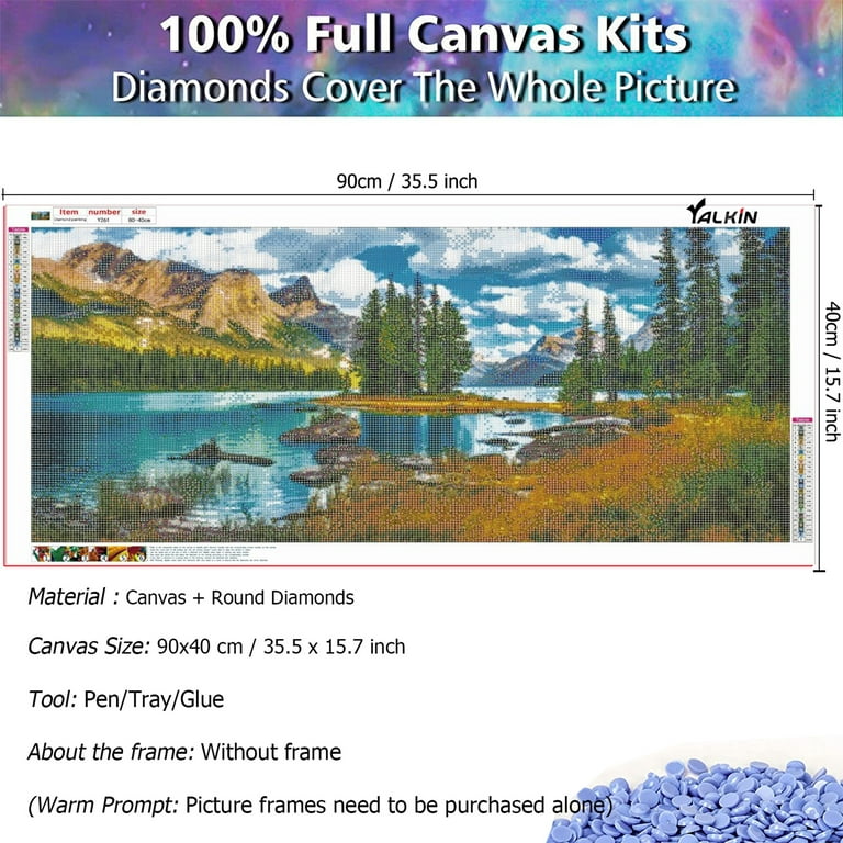 YALKIN 5D Large Diamond Painting Kits for Adults 35.4x15.7in, 3