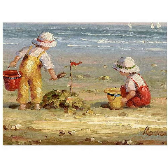 Trademark Fine Art "At the Beach" Canvas Art