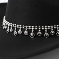 thumbnail image 4 of Slccxzc Vintage Western Cowboy Hat with Rhinestone Tassel, Wide Brim Country Concert Headwear, 4 of 7