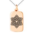 thumbnail image 1 of Stainless Steel Celtic Triquetra Eternity Star Knot Engraved Small Rectangle Dog Tag Charm Pendant Necklace, 1 of 1