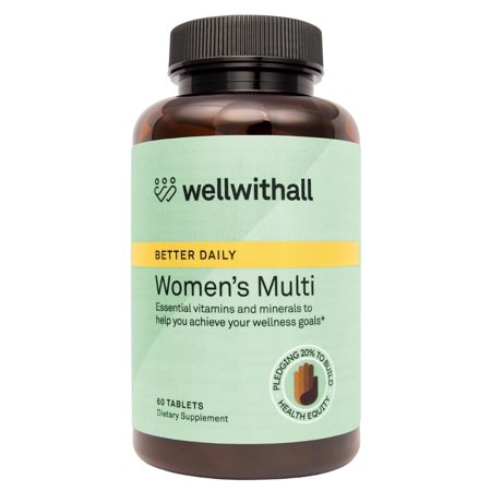 WellWithAll Women’s Multivitamin | Daily Supplement with Essential Vitamins Minerals & Iron | Supports Immunity Heart Health Bone Health Energy & Mood | Major Allergen - Free | 60 Tablets