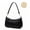 Black, variant on Women Crescent Shoulder Bag Leather Hobo Handbag Crossbody Bag Mini Clutch Purse with Zipper Closure