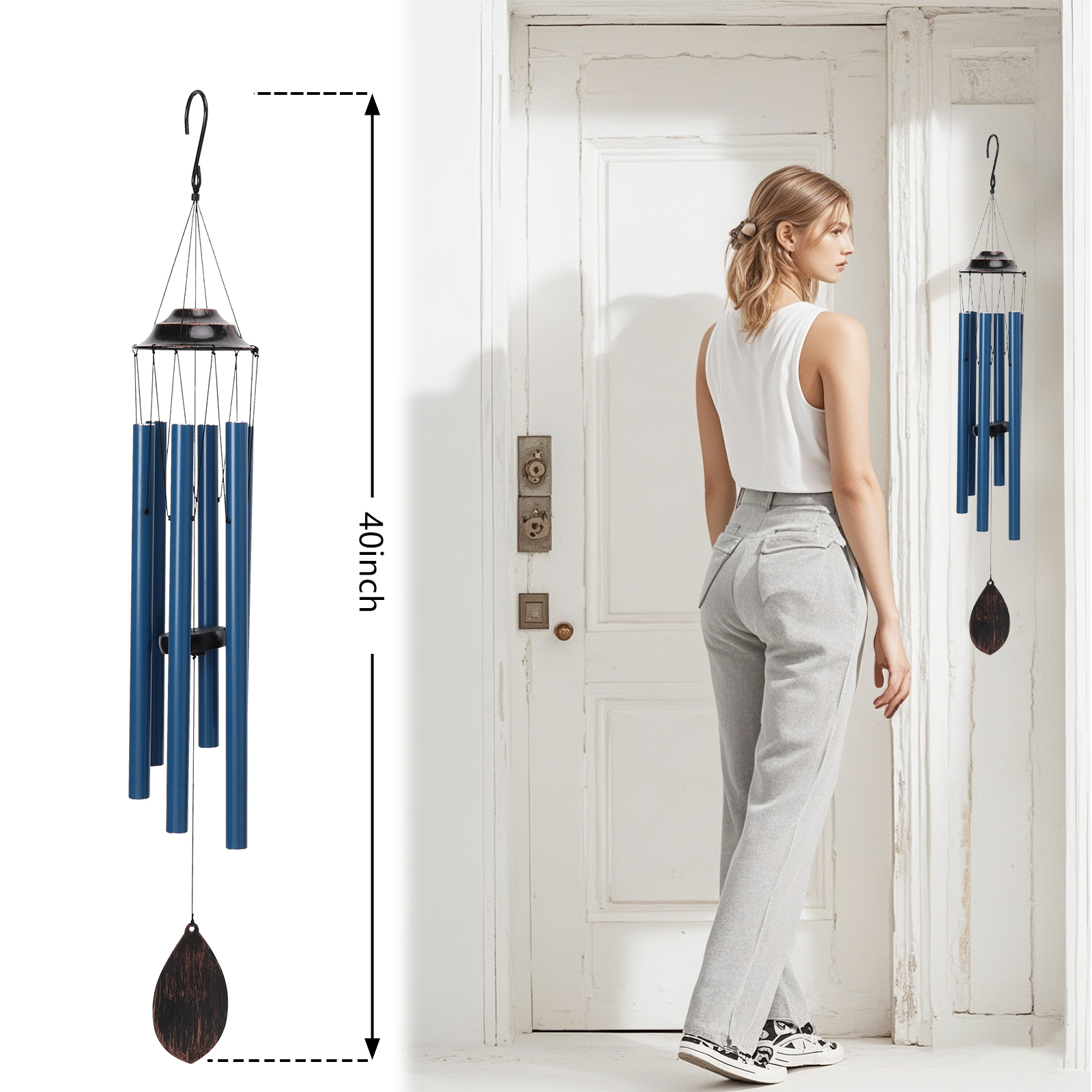Outdoor Wind Chimes, Musical Wind Chimes, Metal Wind Chimes, Pleasant Sounds, Suitable For Courtyard Garden Lawns, Perfect Gifts, Blue