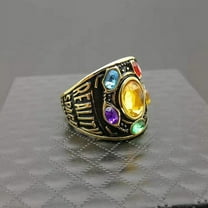 14K Yellow Gold Infinity Glove Gauntlet 6 Stones Thano Rings for Men Women Fans Couple Gift Fashion Jewelry