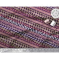 thumbnail image 2 of Soimoi Purple Velvet Fabric Aztec Geometric Print Sewing Fabric Yard 58 Inch Wide, 2 of 3