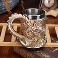 thumbnail image 2 of Jiibva 600ML Vintage Dragon Beer Tankard 304 Stainless Steel Medieval Beer Stein Cup Resin Coffee Beer Mug for Party Bar, 2 of 7