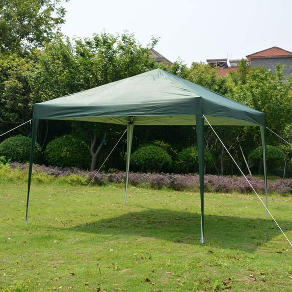 10x10 FT Ez Pop Up Canopy Tent, Outdoor Portable Folding Commercial Canopy Tent Heavy Duty, Instant Lightweight Gazebo with Carrying Bag and Adjustable Height for Beach and Party Shelter (Green)