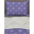 thumbnail image 3 of Oriental Comforter & Sham Bedding Set, Curlicue and Medallion Motifs in Vibrant Colors, 3 pcs Duvet Set Microfiber Filling Quilt, 5 Sizes, Blue Violet Lavender Blue, by Ambesonne, 3 of 4