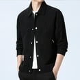 thumbnail image 3 of LIIPEE Men Shirts Casual Solid Color Long Sleeve Lapel Button Down Shirt Male Fashion Texture Loose Fit Versatile Tops Comfortable Breathable Soft Daily Shirts,Black,XXXXL, 3 of 7