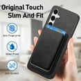 thumbnail image 5 of Allytech 2 in 1 Detachable Wallet Case for Samsung Galaxy A54, [Thin & Light] [Compatible with MagSafe] Luxury PU Leather Card Holder Soft Bumper Shockproof Anti-Scratch Magnetic Case, Black, 5 of 12